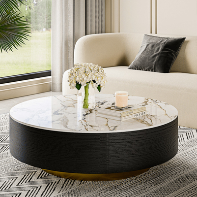 Moderne woonkamer ronde koffietafel