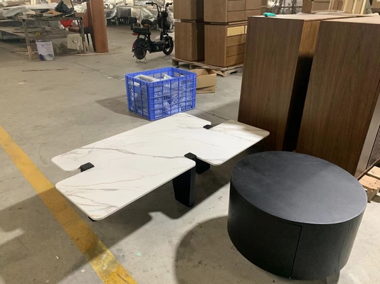 Moderne witte marmer onregelmatige salontafel