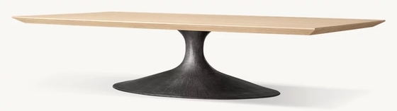 Mobiliário de mesa de café moderno Dimensões e estilos personalizáveis com tope de madeira sinterizada