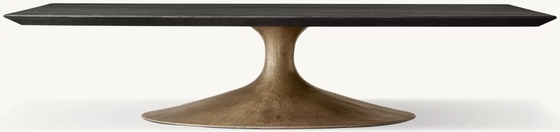 Mobiliário de mesa de café moderno Dimensões e estilos personalizáveis com tope de madeira sinterizada