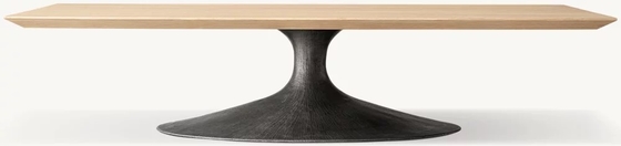 Mobiliário de mesa de café moderno Dimensões e estilos personalizáveis com tope de madeira sinterizada