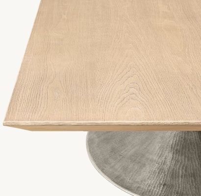Mobiliário de mesa de café moderno Dimensões e estilos personalizáveis com tope de madeira sinterizada
