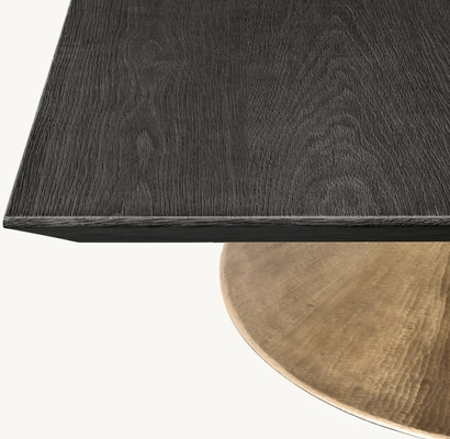 Mobiliário de mesa de café moderno Dimensões e estilos personalizáveis com tope de madeira sinterizada