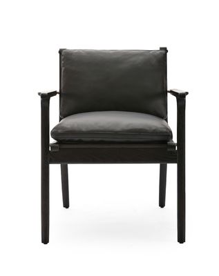 Poltrona da ufficio in legno di rosa elegante con 4 gambe e schienale